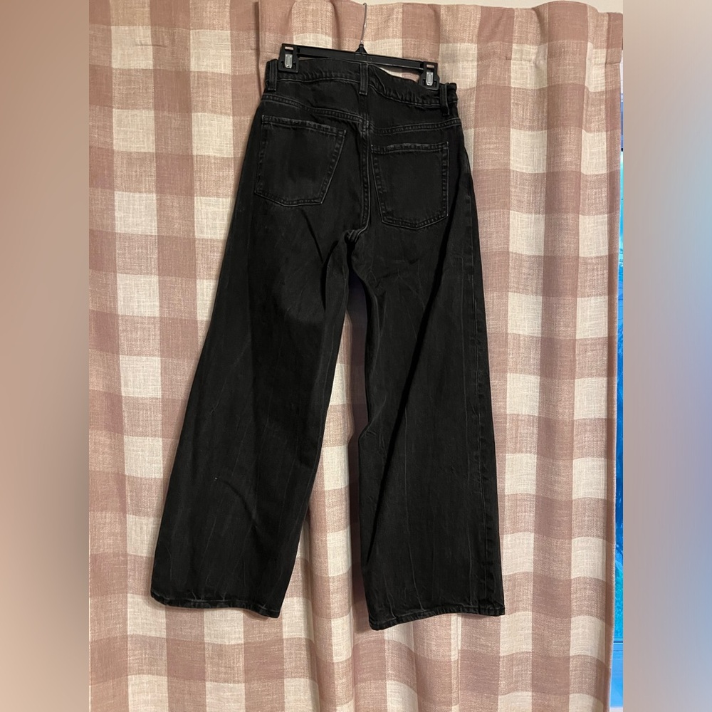 High waist, wide leg, baggy black jeans